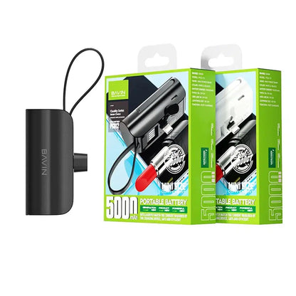 Bavin Mini Power Bank 5000 mAh avec câble intégré